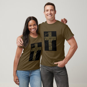 Trendy Jesus Gold Cross T-shirt