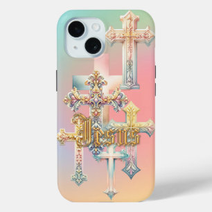 Trendy Jezus Pastel Regenboog Sierlijke Kruizen