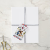 Trendy "Joy" Boho Bauble Foto met kerstfeestdag Cadeaulabel (Met Touw)