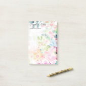 Trendy Joyful Waterverf Flowers 4" x 6" Post-it® Notes (Op bureau)