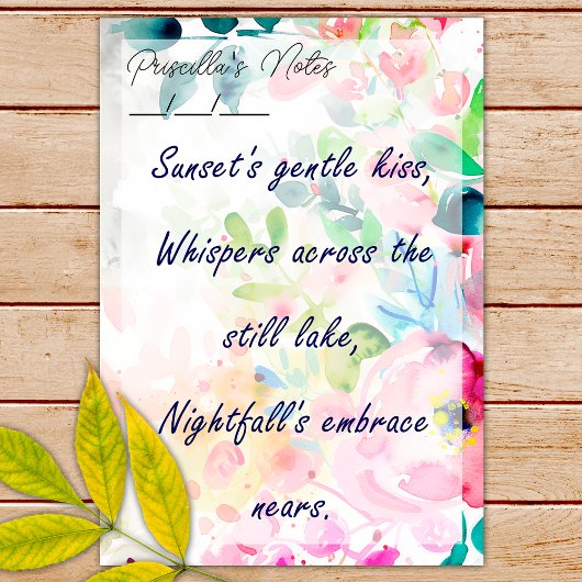 Trendy Joyful Waterverf Flowers 4" x 6" Post-it® Notes