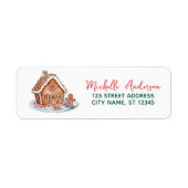Trendy Kerst Retour Adres Gingerbread House Etiket (Voorkant)