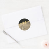 Trendy kerstboom, Faux Gold Bow Ronde Sticker (Envelop)