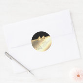 Trendy kerstboom, Faux Gold Bow Ronde Sticker (Envelop)