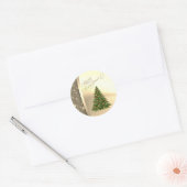 Trendy kerstboom, Faux Gold Ronde Sticker (Envelop)
