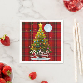 Trendy kerstboom met kerstplakpapier servet