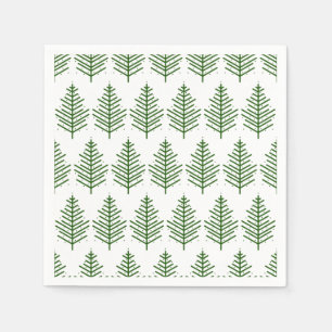 Trendy kerstboom winterpatroon servet