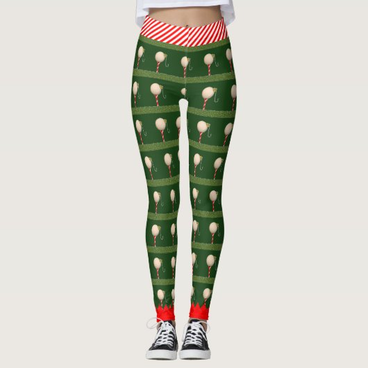 Trendy kerstgolf-Leggings Leggings (Voorkant)