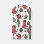 Trendy Kerstlaarzen en Cactus Bedankt Cadeaulabel (Achterkant)