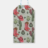 Trendy kerstlaarzen en cactus bedankt cadeaulabel (Achterkant)