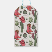 Trendy kerstlaarzen en cactus bedankt cadeaulabel (Achterkant)
