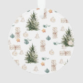 Trendy kerstpatroon | WATERVERF Ornament (achterkant)