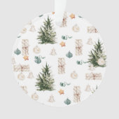 Trendy kerstpatroon | WATERVERF Ornament (voorkant)
