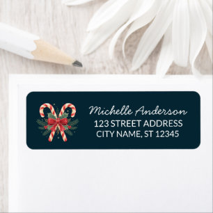 Trendy Kerststok met Hulstblaadjes Retouradres Etiket