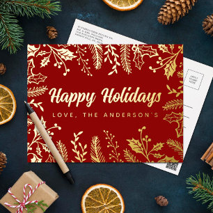 Trendy kerstval Real Folie Feestdagen Briefkaart