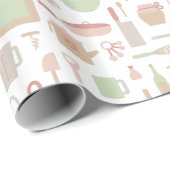 Trendy Kitchen Cooking Utiers Pattern Cadeaupapier (Rol Hoek)