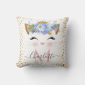 Trendy kitty princess monogramme jeter oreiller (Recto)