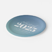 Trendy klasse van 2024 Blue Gradient Afstuderen Papieren Bordje (Gekanteld)