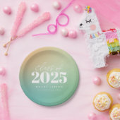 Trendy klasse van 2024 Green Gradient Afstuderen Papieren Bordje (Feest)
