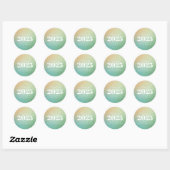 Trendy klasse van 2024 Green Gradient Afstuderen Ronde Sticker (Vel)