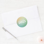 Trendy klasse van 2024 Green Gradient Afstuderen Ronde Sticker (Envelop)