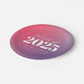 Trendy Klasse van 2024 Roze Gradient Afstuderen Papieren Bordje (Gekanteld)