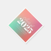 Trendy Klasse van 2024 Roze Gradient Afstuderen Servet (Hoek)