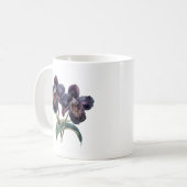 Trendy klassieke mauve en zwarte orchidee koffie m koffiemok (Voorkant links)