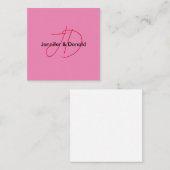 Trendy klassieke script monogram naam informatiekaartje (Voorkant / Achterkant)