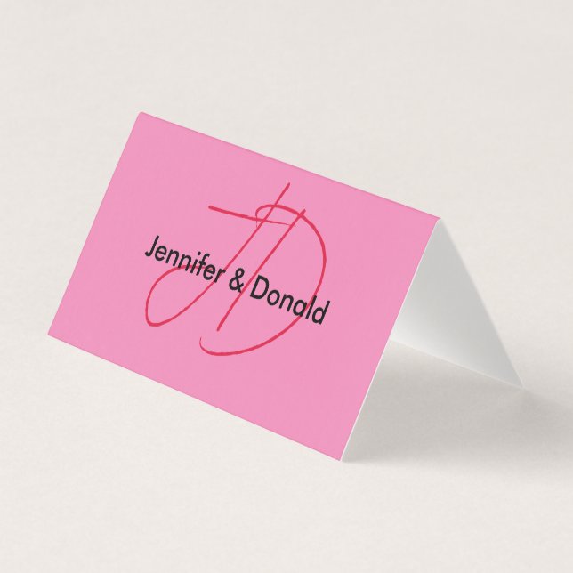 Trendy klassieke script monogram naam kaart (Voorkant)