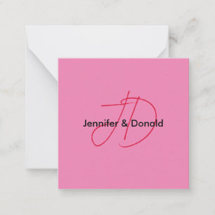 Trendy klassieke script monogram naam notitiekaartje