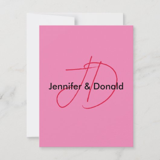 Trendy klassieke script monogram naam RSVP kaartje (Voorkant)