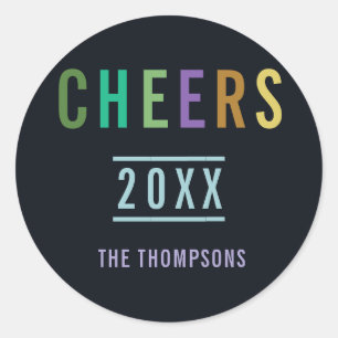 Trendy Kleuren 2018 Vakantie Ronde Sticker