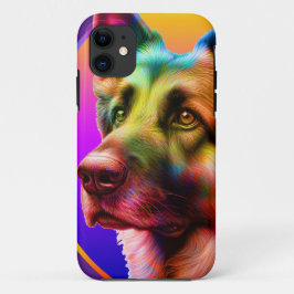 TRENDY KLEURRIJK HONDENGEZICHT iPhone 11 HOESJE