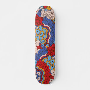 Trendy Kleurrijk Leuk Modern Abstract Bloemenpatro Skateboard