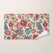 Trendy kleurrijke Boho bloemenwitte achtergrond Bad Handdoek (Handdoek)