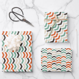 Trendy kleurrijke Chevron patroon Inpakpapier Vel