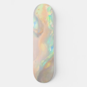 Trendy kleurrijke faux holografische opaal skateboard