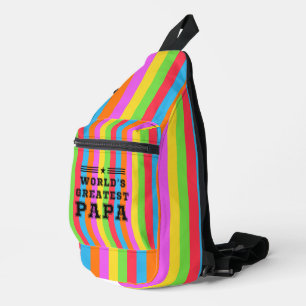 Trendy Kleurrijke Grootste Papa van de Wereld Sling Bag