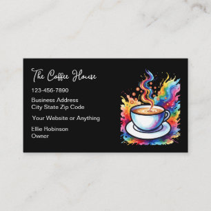 Trendy Kleurrijke Koffiebar Visitekaartje