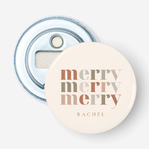 Trendy Kleurrijke Merry Aangepaste Naam Favoriet G Button Flesopener