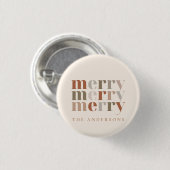 Trendy Kleurrijke Merry Aangepaste Naam Kerst Favo Ronde Button 3,2 Cm (Voorkant /achterkant)