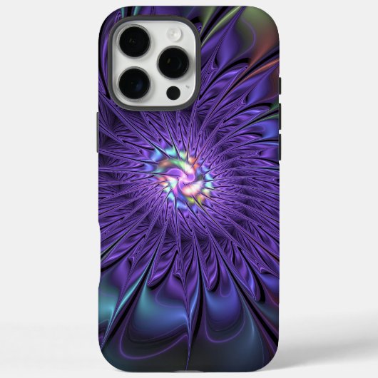 Trendy Kleurrijke Moderne Abstracte Fractale Bloem Case-Mate iPhone Case (Achterkant)