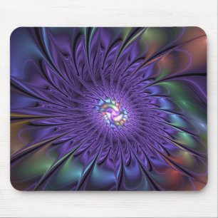 Trendy Kleurrijke Moderne Abstracte Fractale Bloem Muismat