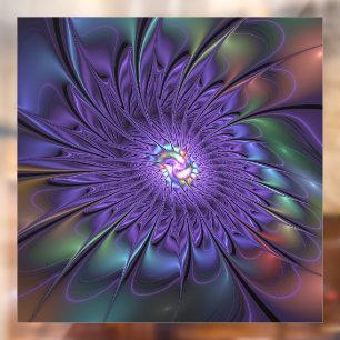 Trendy Kleurrijke Moderne Abstracte Fractale Bloem Raamsticker