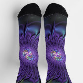 Trendy Kleurrijke Moderne Abstracte Fractale Bloem Sokken (Top)