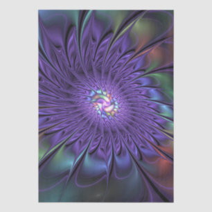 Trendy Kleurrijke Moderne Abstracte Fractale Bloem Tissuepapier