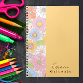 Trendy Kleurrijke Retro Bloemen Patroon Girly Notitieboek