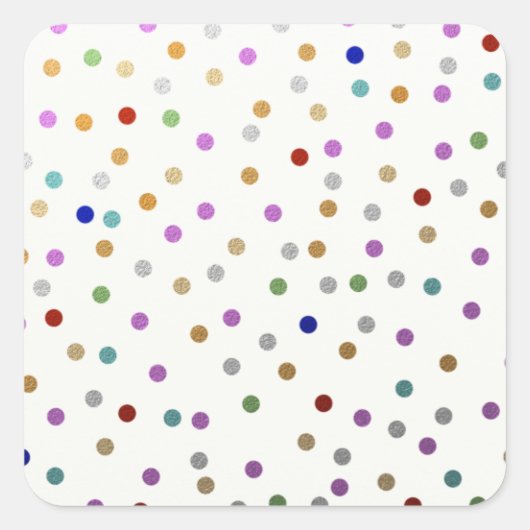 Trendy kleurrijke Stippen Pattern Vierkante Sticker (Voorkant)
