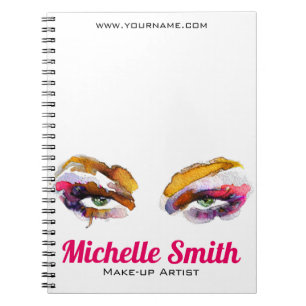 Trendy Kleurrijke Waterverf Oog Make-up Artiest Notitieboek